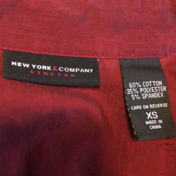 Maroon Button Down Long-Sleeve Blouse - Picture 10 of 14